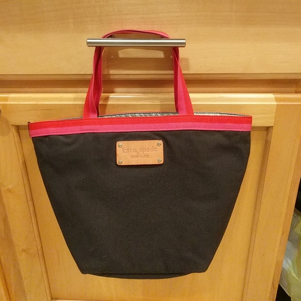 Kate Spade black fabric convertible tote